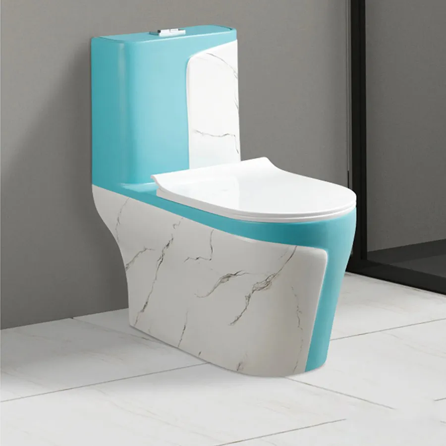 Bồn Cầu 1 Khối Vân Đá Xanh Dương ST-BC121