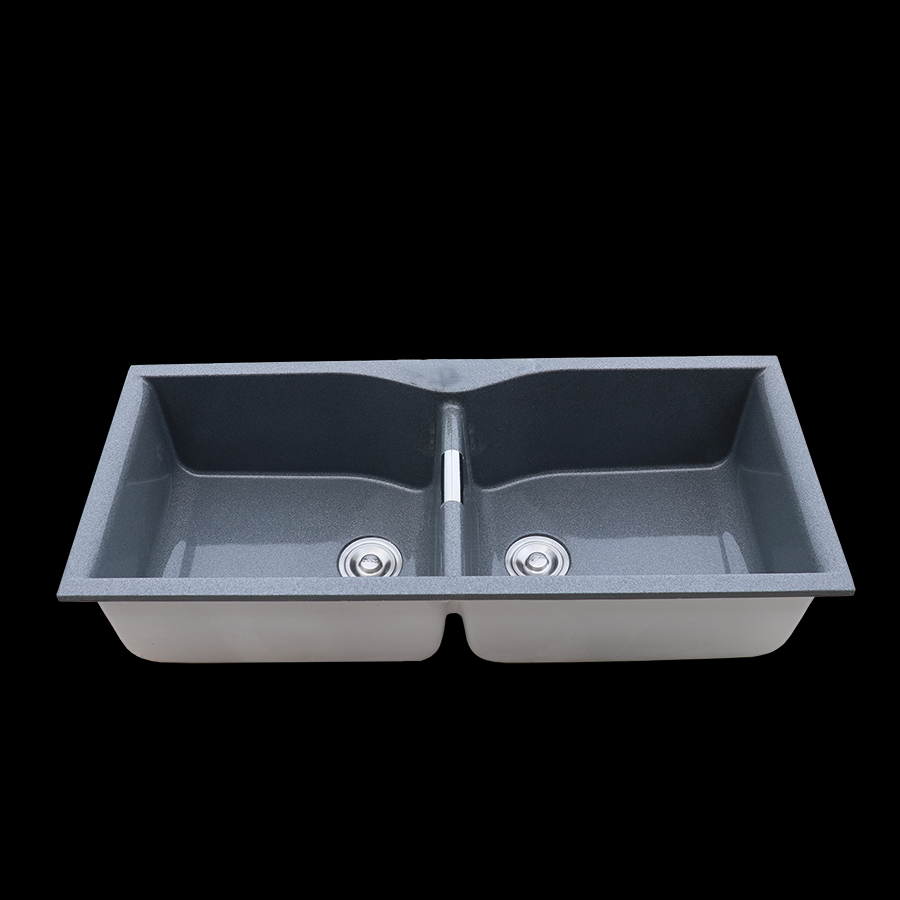 Chậu Chén Đá 2 Hộc Xám ST-CĐ13X
