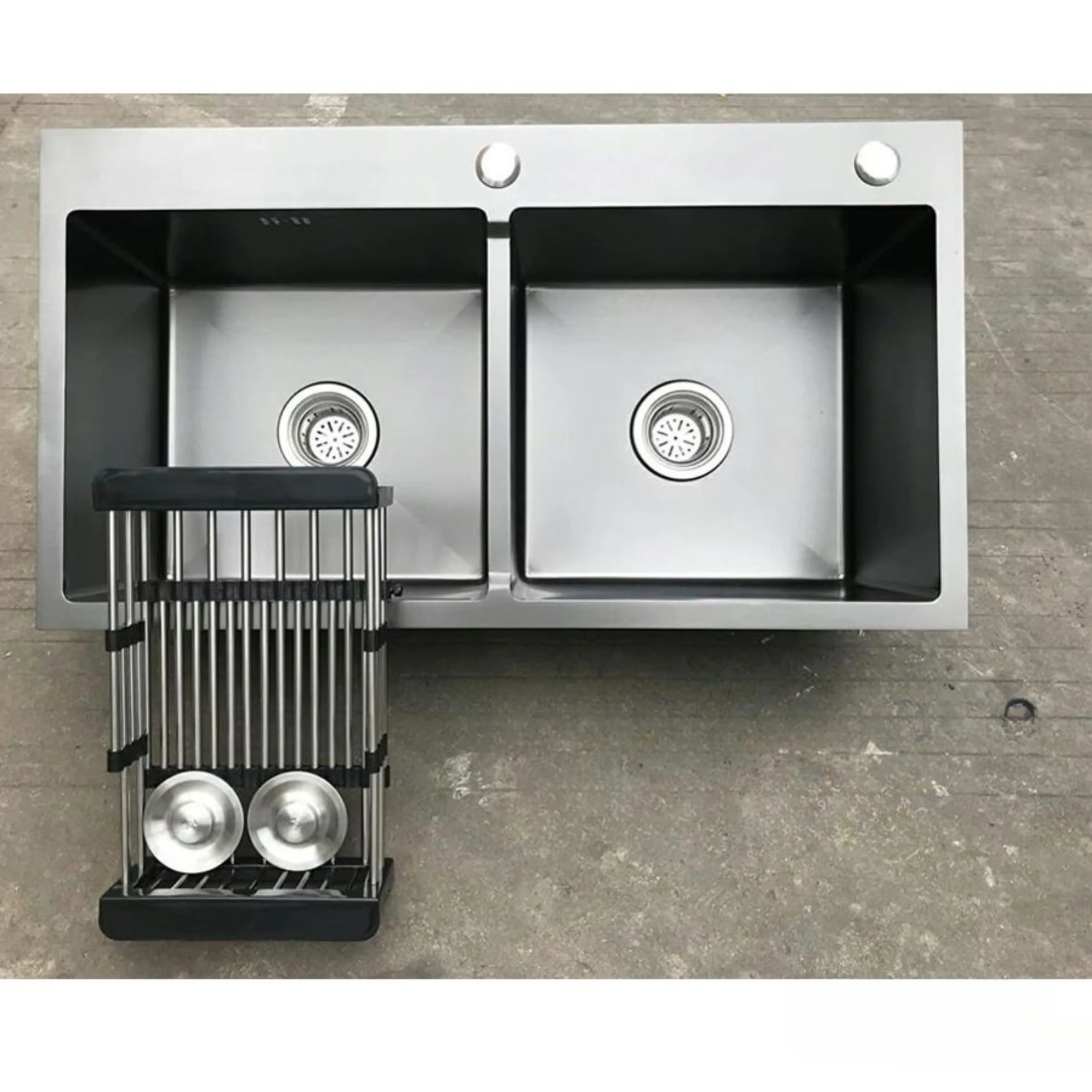 Chậu Rửa Chén 2 Hộc Nano Đen | 82 x 45cm ST-C02NN