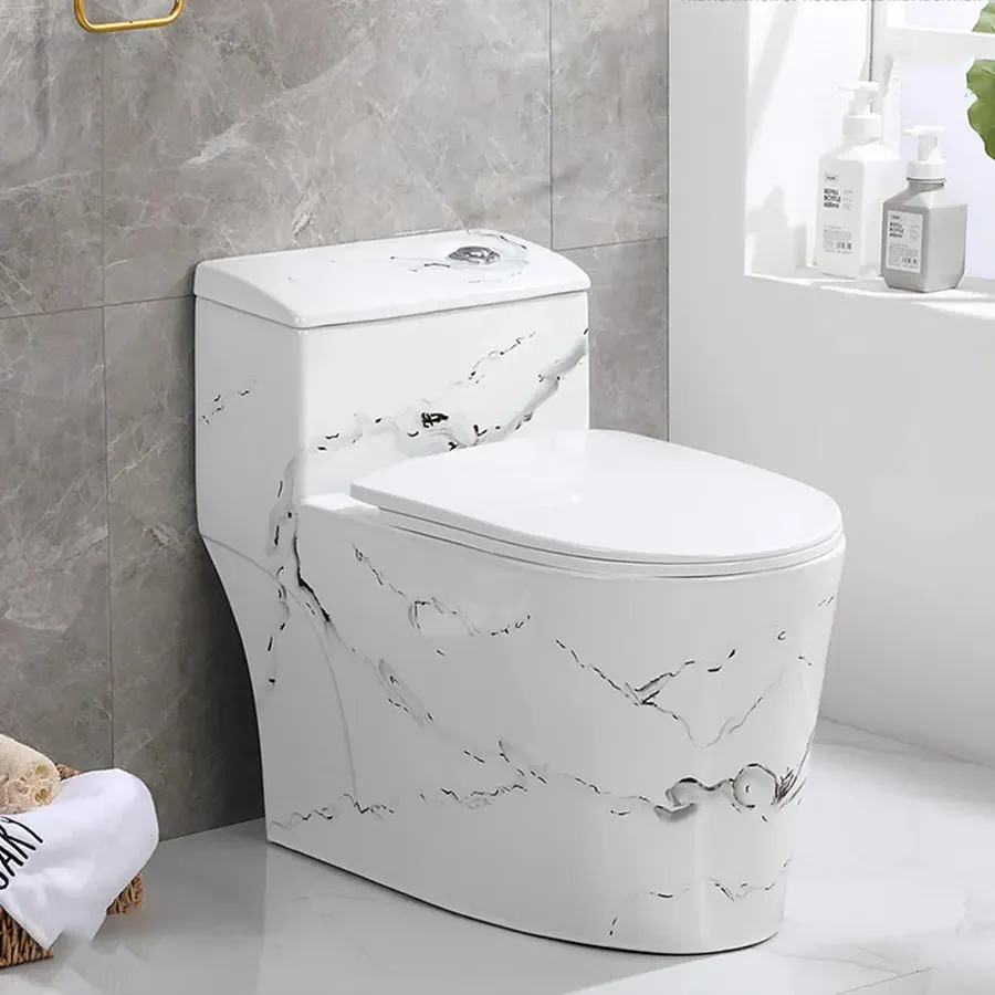 Bồn Cầu 1 Khối Lùn Vân Đá ST-BC401