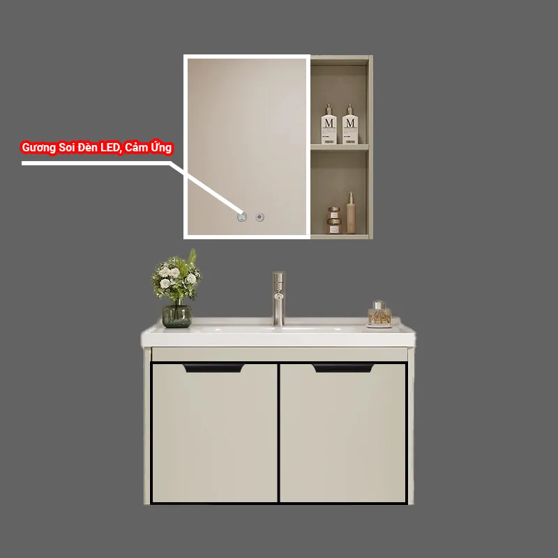 Bộ Tủ Lavabo Nhà Tắm Nhôm Thông Minh ST-TN616