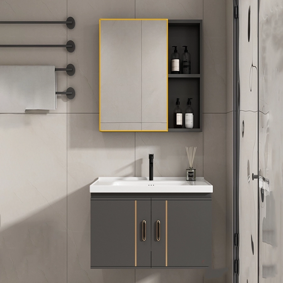 Tủ Lavabo Nhà Tắm Nhựa PVC Màu Xanh Ghi ST-TN7658