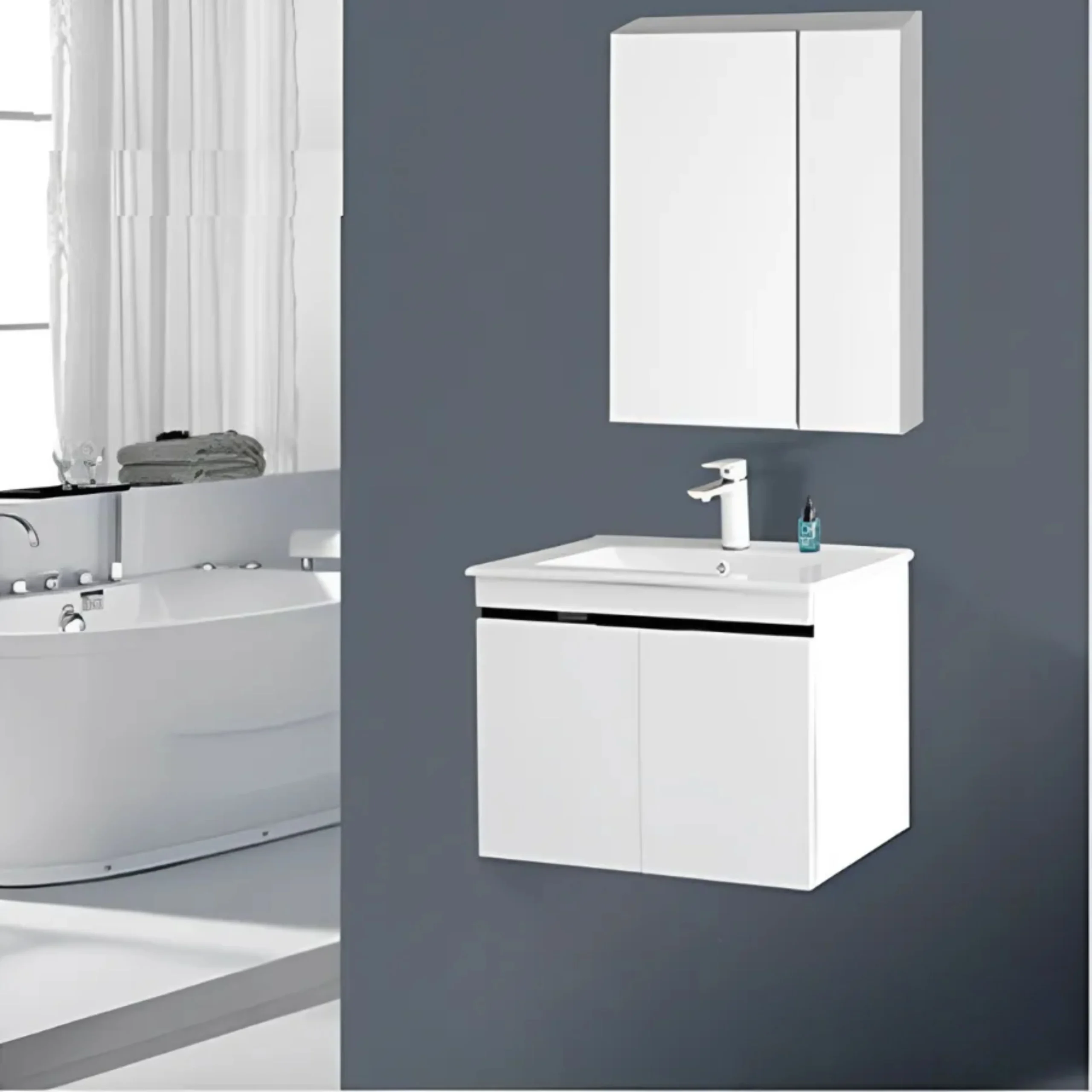 Tủ Lavabo Nhựa PVC Sơn Bóng 3K ST-T7624