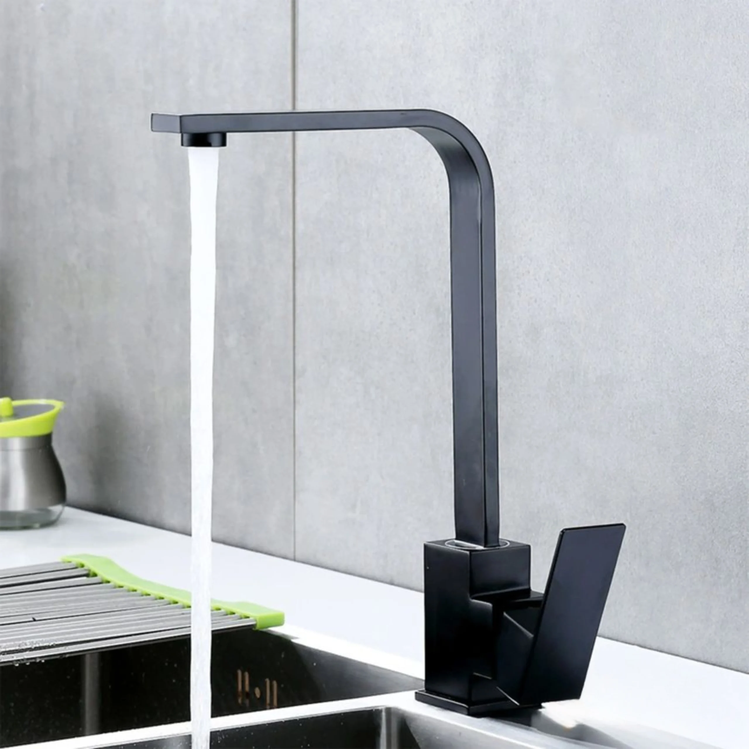 Vòi Rửa Chén Nóng Lạnh Vuông Đen ST-6315Đ