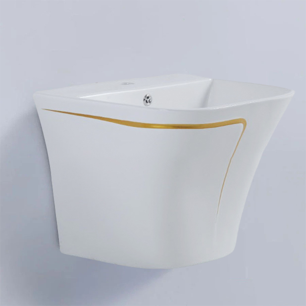 Lavabo Treo Trắng Viền Vàng ST-LA15