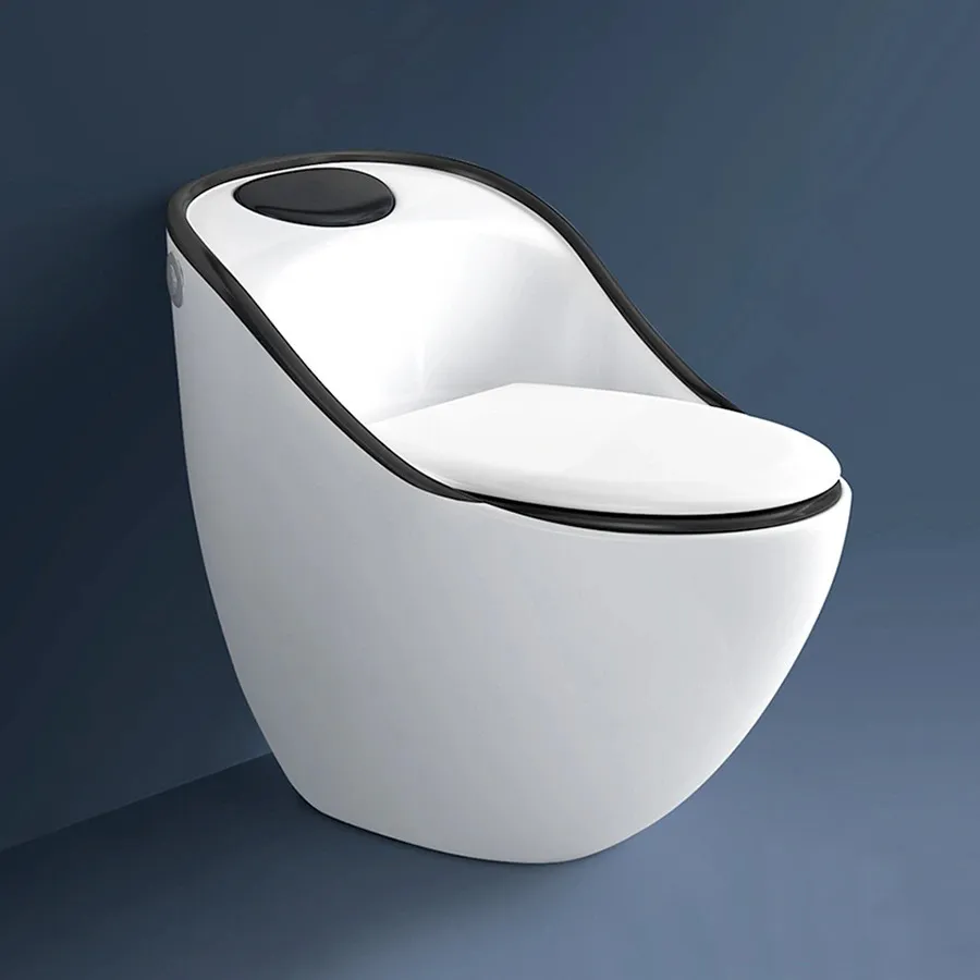 Bồn Cầu 1 Khối Trắng Viền Đen ST-BC253
