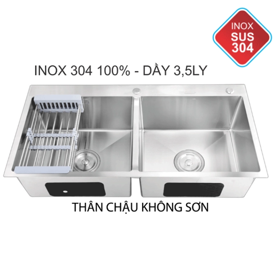 Chậu Rửa Chén Inox 304 2 Hộc ST–C45KS