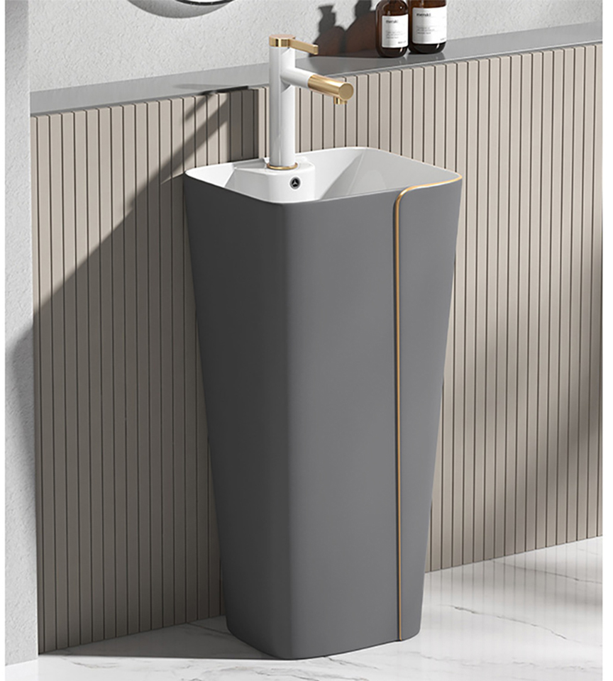 Lavabo Đứng Xám Viền Vàng ST-LA39