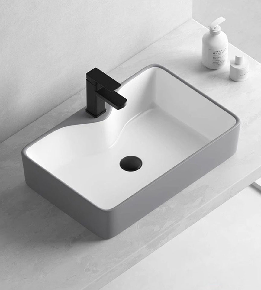Lavabo Đặt Bàn Vuông Xám ST-LA08X