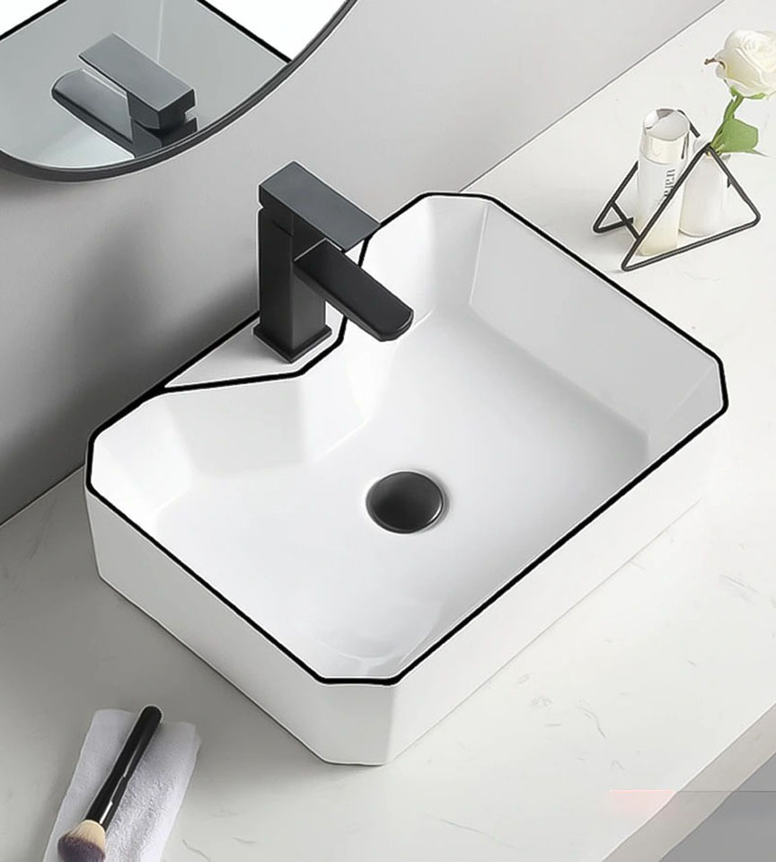 Lavabo Trắng Viền Đen ST-LA20