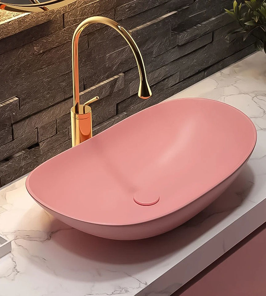 Lavabo Thuyền Đặt Bàn Hồng ST-LA03H