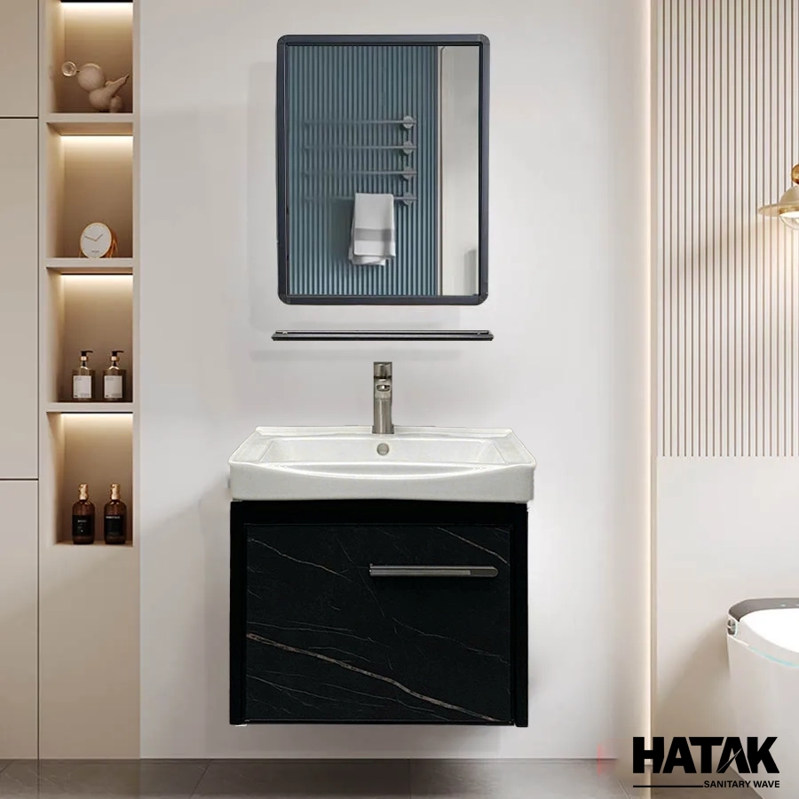 Tủ Lavabo Nhà Tắm Nhôm Vân Đá Đen ST-TN7526
