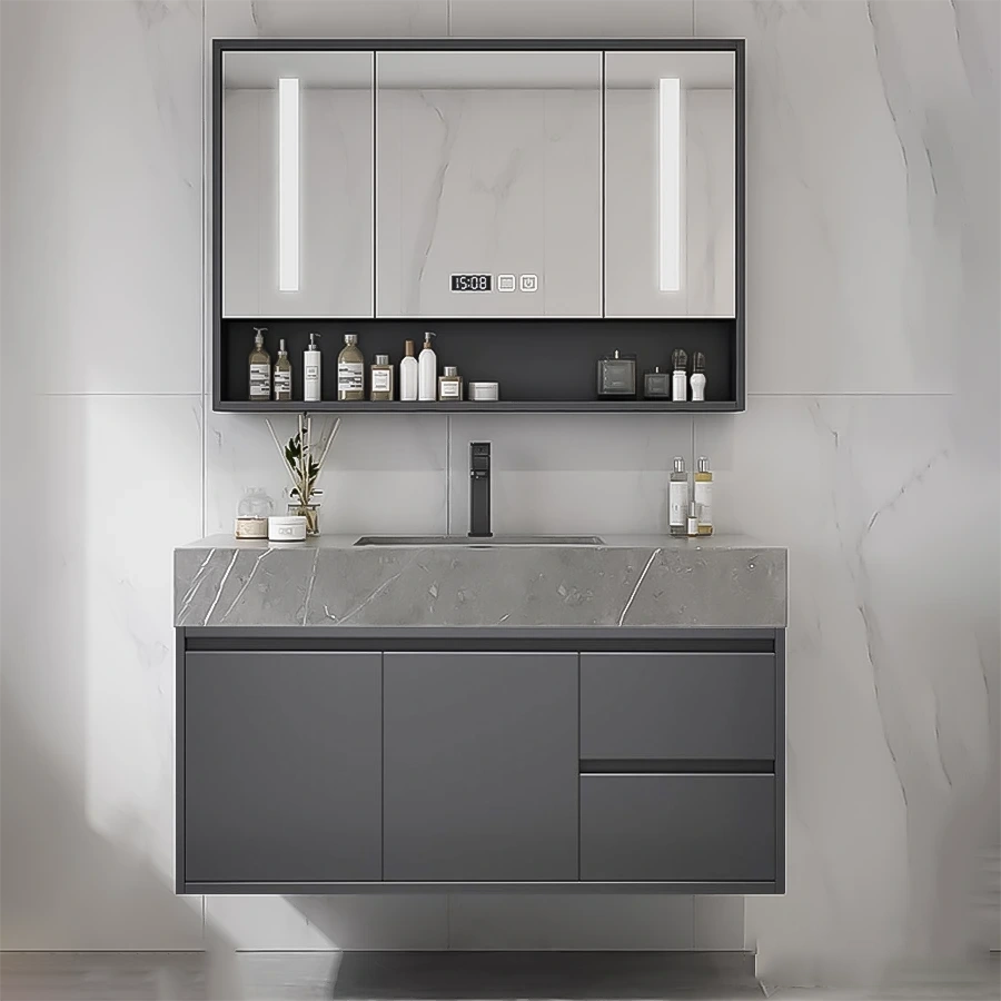 Tủ Lavabo Mặt Đá Phiến Gương LED ST-T7825
