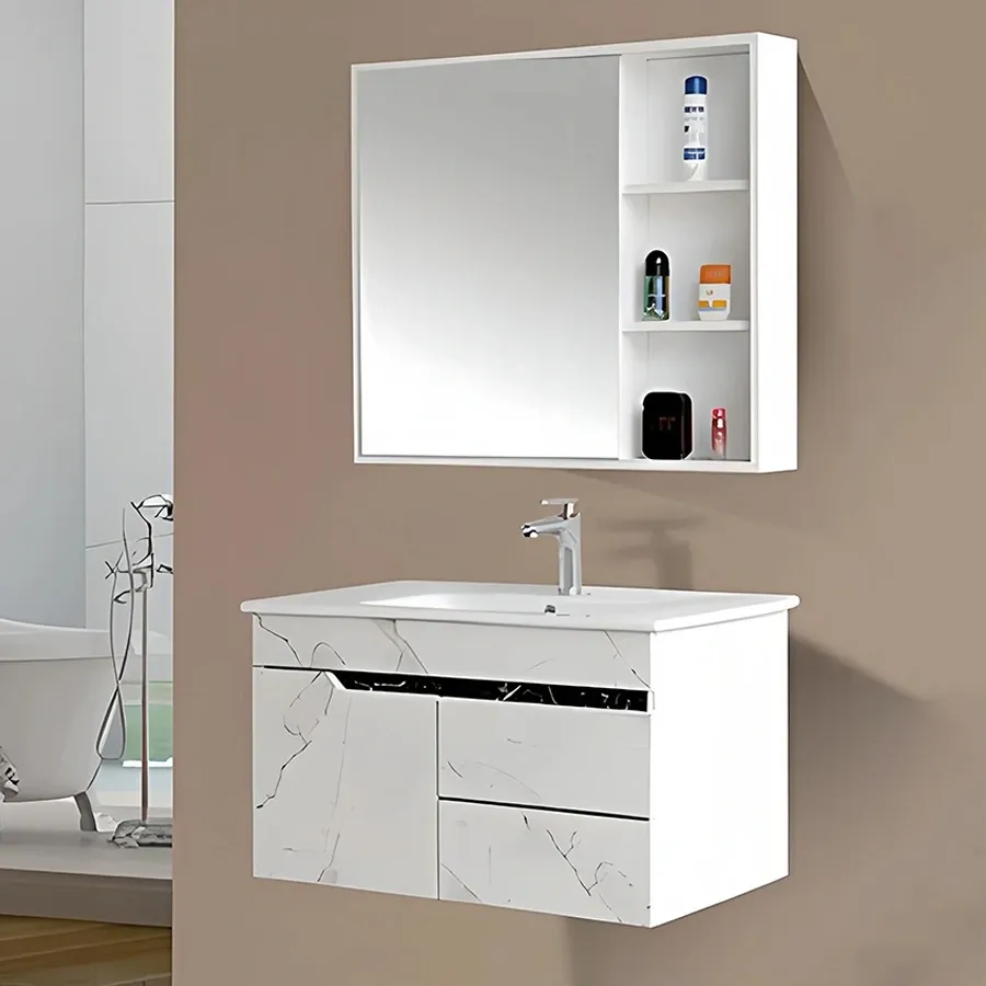 Tủ Lavabo Nhà Tắm Nhựa PVC Trắng Cao Cấp ST-T7821