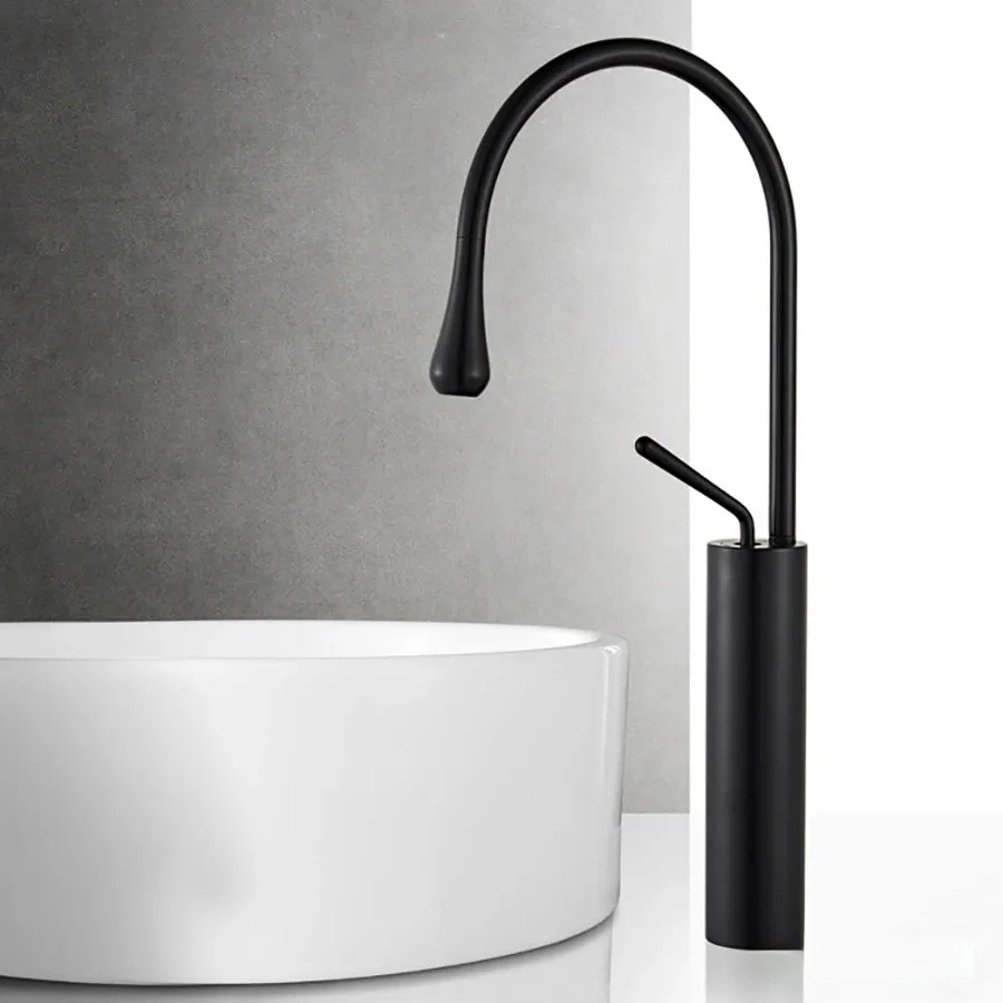 Vòi Lavabo Nóng Lạnh Sơn Tĩnh Điện Đen ST-5320Đ
