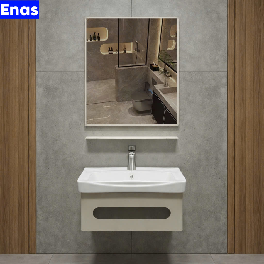 Tủ Lavabo Màu Kem Inox 304 Sơn Tĩnh Điện T5S12