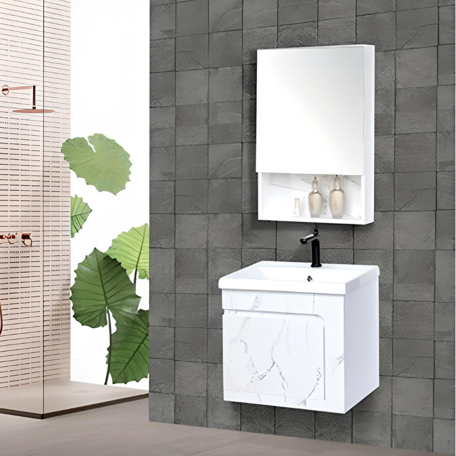 Lavabo Tủ Nhựa PVC Vân Đá Trắng ST-TN7552