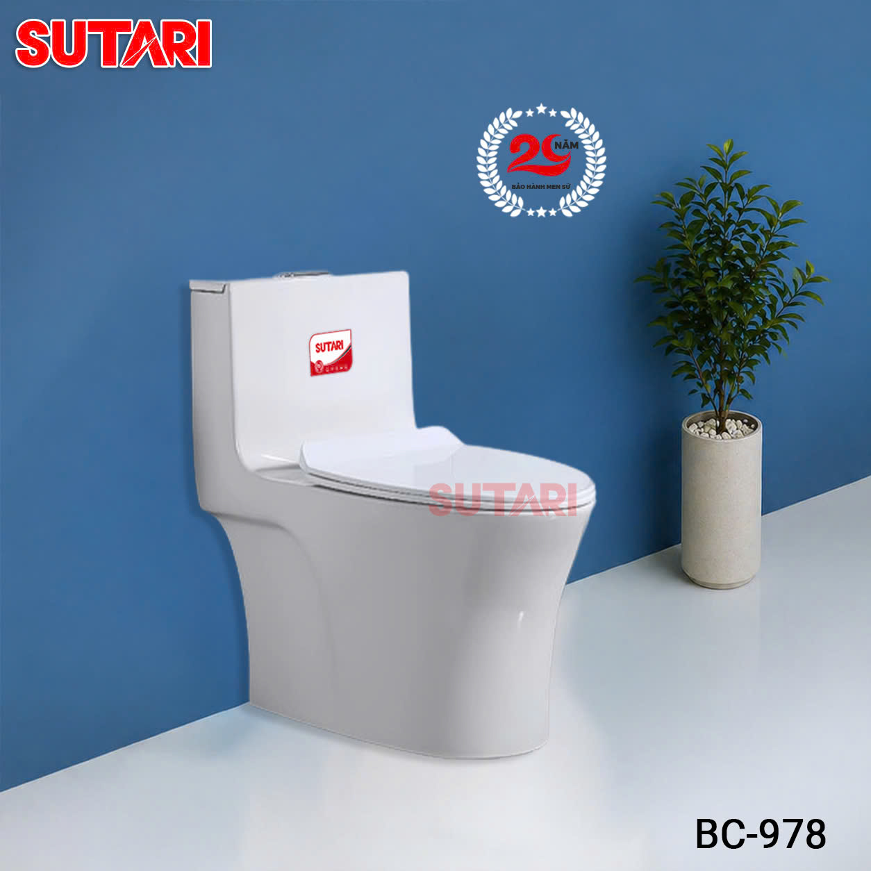 Bồn cầu 1 khối trắng BC-978